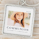 Porte-clés Simple moderne Chic Personnalisé Première Communio<br><div class="desc">Design est composé de typographie chic moderne avec sans serif et serif police. Ajoutez une photo personnalisée de votre fils/fille et de votre année.</div>