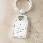 Porte-clés Simple moderne Elegant Cross Baby Baptism<br><div class="desc">Le design se compose d'une simple typographie avec des polices sans serif et serif.</div>