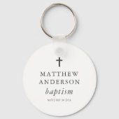 Porte-clés Simple moderne Elegant Cross Baby Baptism (Recto)
