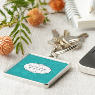 Porte-clés Simple Moderne Retro Turquoise Mint Mariage damass