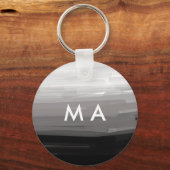 Porte-clés Simple monogramme ajouter votre nom lettre man min (Recto)