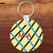 Porte-clés Simple monogramme ajouter votre nom lettre man min (Recto)