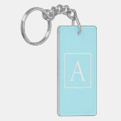 Porte-clés Simple Monogramme Bleu Ciel (Devant gauche)
