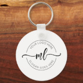 Porte-clés Simple Monogramme de Logo d'Entreprise Initiales B (Recto)