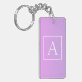 Porte-clés Simple Monogramme | Dégradé Rose/Violet Subtil (Devant gauche)