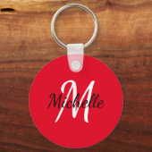 Porte-clés Simple Monogramme Rouge (Recto)
