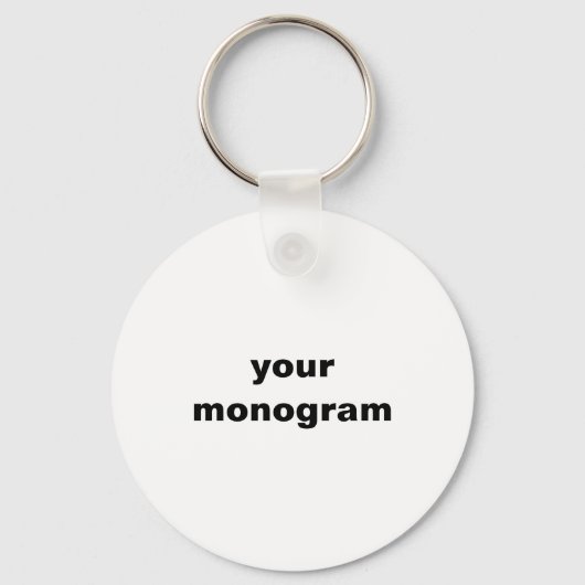 Porte-clés simple nom de client monogramme minimal (Recto)