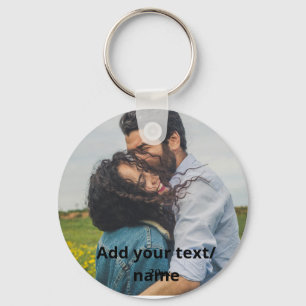 Porte-clés simple nom minimal customisé monogramme couple ke