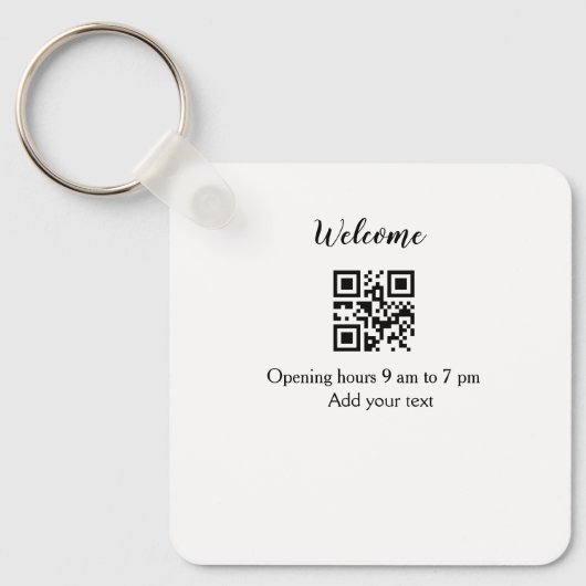 Porte-clés Simple ouverture de bienvenue code-barres QR ajout (Recto)