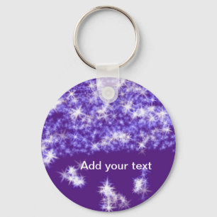Porte-clés Simple pailleté violet scintillement étoiles ajout
