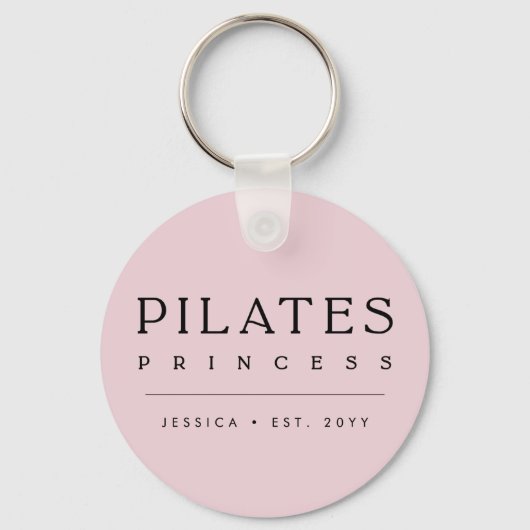 Porte-clés Simple Personalized Blush Pink Pilates Princess (Recto)