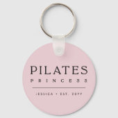 Porte-clés Simple Personalized Blush Pink Pilates Princess (Verso)