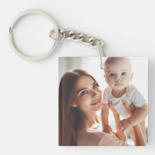 Porte-clés Simple personnalisable deux photos, cadeau personn