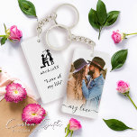 Porte-clés Simple personnalisation Love Couple Texte et Photo<br><div class="desc">Chérissez vos moments pour toujours avec notre Simple Personnalisé Texte et Photo Porte - clé. Soyez votre partenaire pour les cadeaux d'amoureux individuels. Ce gardien unique conçu avec amour par Mylini Design, un designer expérimenté connu pour l'attention exquise aux détails, est une façon parfaite de stocker vos souvenirs inoubliables. Personnalisez-le...</div>