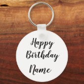 Porte-clés simple petit heureux anniversaire ajouter votre ca (Recto)