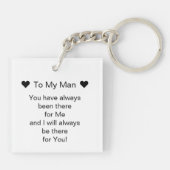 Porte-clés Simple Photo et To My Man Script Double Face (Dos)