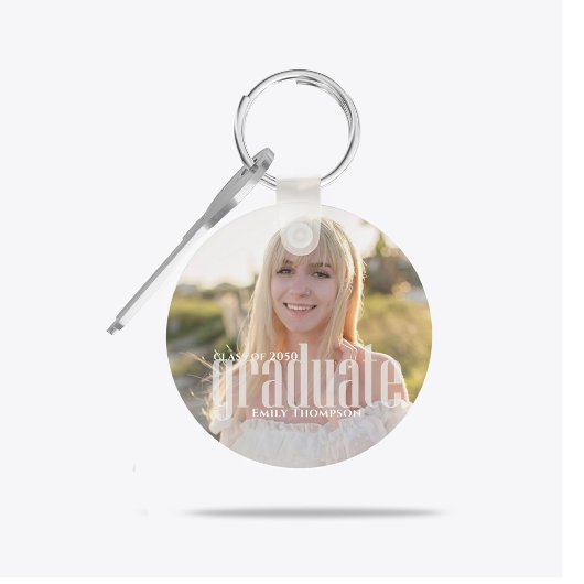 Porte-clés Simple Photo Graduate Keepsake Custom