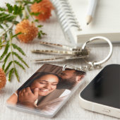 Porte-clés Simple Pour Mon Homme Script et Photo Double Face (Devant droit)
