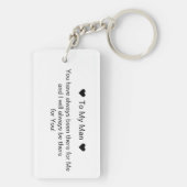 Porte-clés Simple Pour Mon Homme Script et Photo Double Face (Dos)
