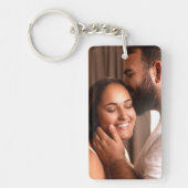 Porte-clés Simple Pour Mon Homme Script et Photo Double Face (Devant)