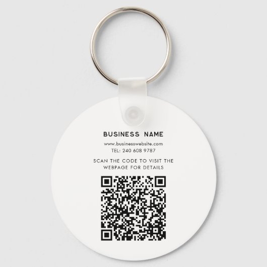 Porte-clés Simple QR Code Business Logo Modern (Verso)