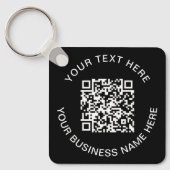Porte-clés Simple QR Code promotionnel noir (Recto)