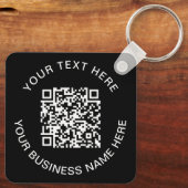 Porte-clés Simple QR Code promotionnel noir (Verso)