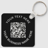 Porte-clés Simple QR Code promotionnel noir (Dos)