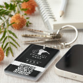 Porte-clés Simple Real Estate Company Code Qr noir et blanc (Devant droit)