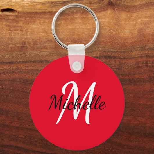 Porte-clés Simple Red Monogrammed (Verso)