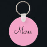 Porte-clés simple rose clair minimal ajouter votre nom girly<br><div class="desc">belle conception</div>