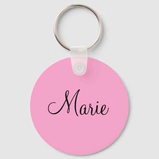 Porte-clés simple rose clair minimal ajouter votre nom girly (Recto)