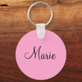 Porte-clés simple rose clair minimal ajouter votre nom girly (Recto)
