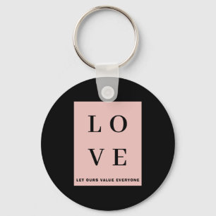 Porte-clés Simple Rose Noir Amour Laissons Notre Valeur À Cha