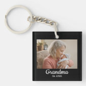 Porte-clés Simple Script Grandma Est.Photo Year Black (Devant)