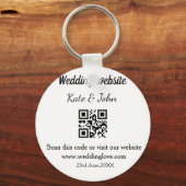 Porte-clés Simple site web de mariage code Q R ajouter nom y (Recto)