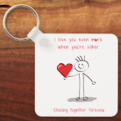 Porte-clés Simple Stickman Figure, Sobriety Valentine's Day (Recto)