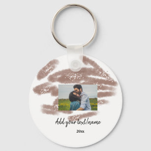 Porte-clés simple texte de monogramme personnalisé jeté minim