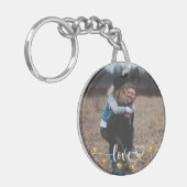 Porte-clés Simple Une Photo Script Moderne Aimer Bijoux Coeur (Devant gauche)