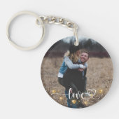 Porte-clés Simple Une Photo Script Moderne Aimer Bijoux Coeur (Devant)