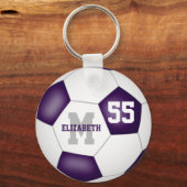 Porte-clés simple violet blanc équipe couleurs filles garçons (Verso)