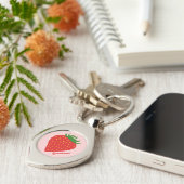Porte-clés Simplement porte - clé de coutume de fraise (Côté )