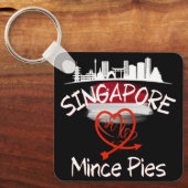Porte-clés Singapour aime Mince Pies Cityscape (Recto)