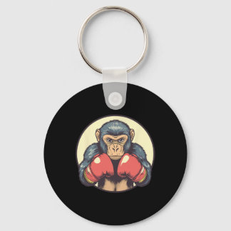Porte-clés Singe Avec Gants De Boxe Déterminé