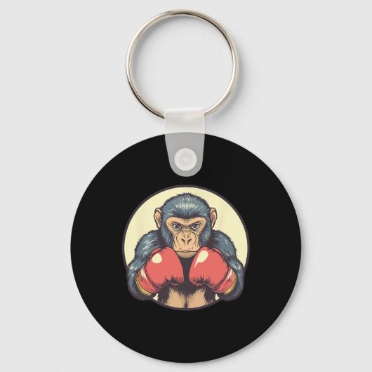 Porte-clés Singe Avec Gants De Boxe Déterminé (Recto)