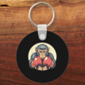 Porte-clés Singe Avec Gants De Boxe Déterminé (Recto)