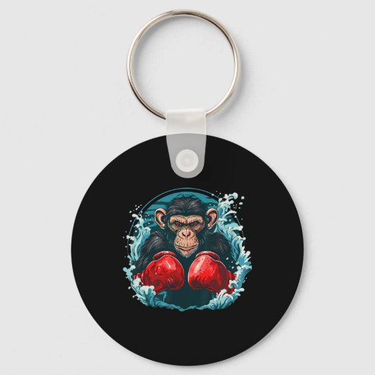 Porte-clés Singe Boxer Avec Gants Boxer Kickboxing Funny B (Recto)
