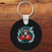 Porte-clés Singe Boxer Avec Gants Boxer Kickboxing Funny B (Recto)