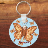 Porte-clés singe chaussette papillon (Recto)