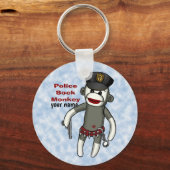 Porte-clés Singe Chaussette Police (Recto)